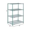 Nexel Poly-Green Adjustable Wire Shelving Unit, 4 Tier, Heavy Duty Commerical Storage Organizer Wire Rack, 24" x 36" x 74", Green view 3