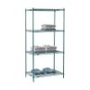 Nexel Poly-Green Adjustable Wire Shelving Unit, 4 Tier, Heavy Duty Commerical Storage Organizer Wire Rack, 24" x 36" x 74", Green view 4