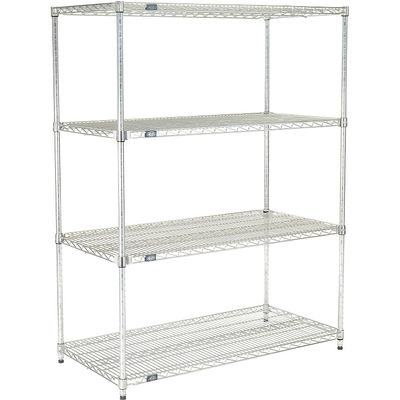 Nexel Quick Adjust Wire Shelving, Poly-Z-Brite, 48 x 18 x 74
