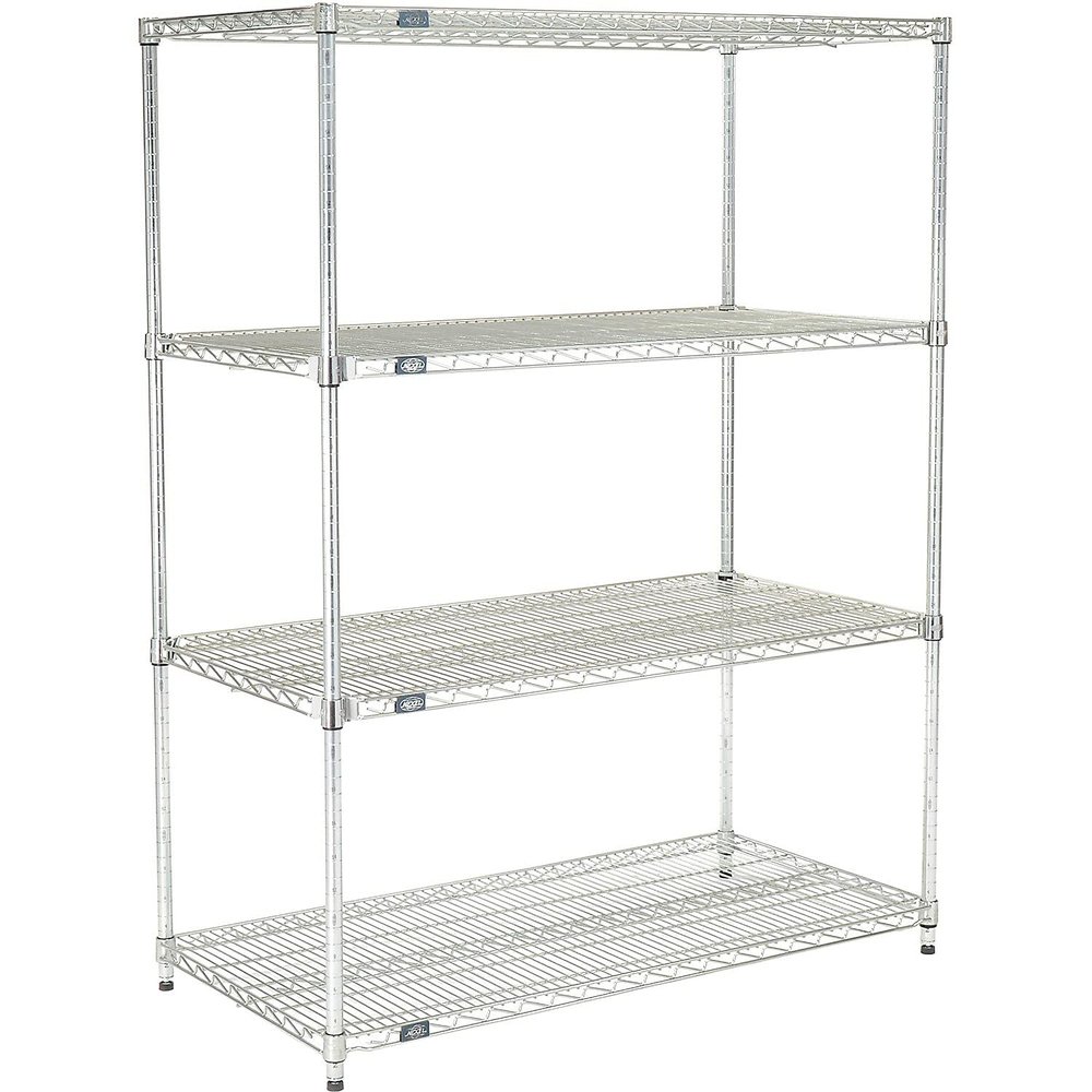 Nexel Quick Adjust Wire Shelving, Poly-Z-Brite, 48 x 18 x 74