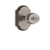 Grandeur 821310 Arc Plate Privacy with Bouton Knob in Antique Pewter, 2.75 view 1