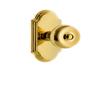 Grandeur 821311 Arc Plate Privacy with Bouton Knob in Lifetime Brass, 2.75 view 1