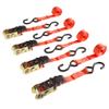 4-Pack Ratchet Tie-Down Straps - 10-Feet 1500lb Break Strength Cargo Straps for Camping, Hunting, Moving, Trailers, and Roof Racks by Stalwart view 1
