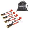 4-Pack Ratchet Tie-Down Straps - 10-Feet 1500lb Break Strength Cargo Straps for Camping, Hunting, Moving, Trailers, and Roof Racks by Stalwart view 2
