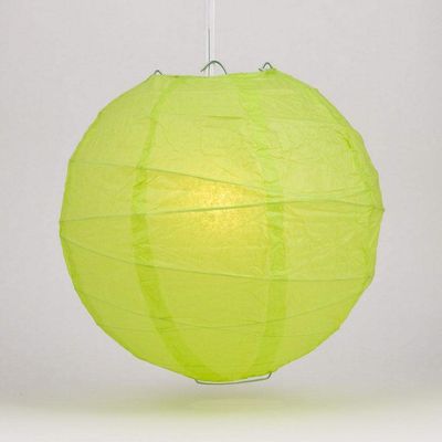 PaperLanternStore.com 16 Inch Light Lime Irregular Paper Lantern (10 PACK)