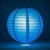 Quasimoon PaperLanternStore.com 14 Inch Turquoise Even Ribbing Round Paper Lantern (10 Pack) view 2