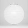 PaperLanternStore.com 14 Inch White Even Ribbing Round Paper Lantern (10 PACK) view 1
