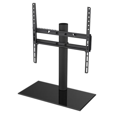AVF B400BB-A Universal Table Top TV Stand for 37-55 Inch TVs, Fixed Position TV Base with Cable Management, Steel & Glass Replacement TV Stand, Black, Holds up to 66 lbs