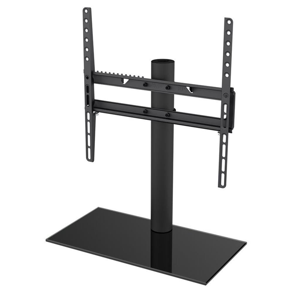 AVF B400BB-A Universal Table Top TV Stand for 37-55 Inch TVs, Fixed Position TV Base with Cable Management, Steel & Glass Replacement TV Stand, Black, Holds up to 66 lbs
