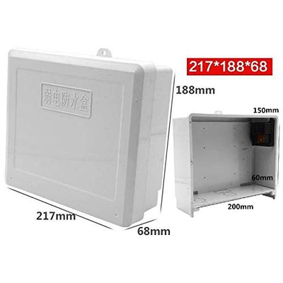 217x188x68mm Waterproof Dustproof Plastic Box Outdoor ABS Wall Electric Switch Box Enclosure with Socket