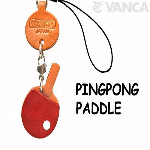 Pingpong paddle Leather Goods mobile/Cellphone Charm VANCA CRAFT-Collectible Uniqe Mascot Made in Japan