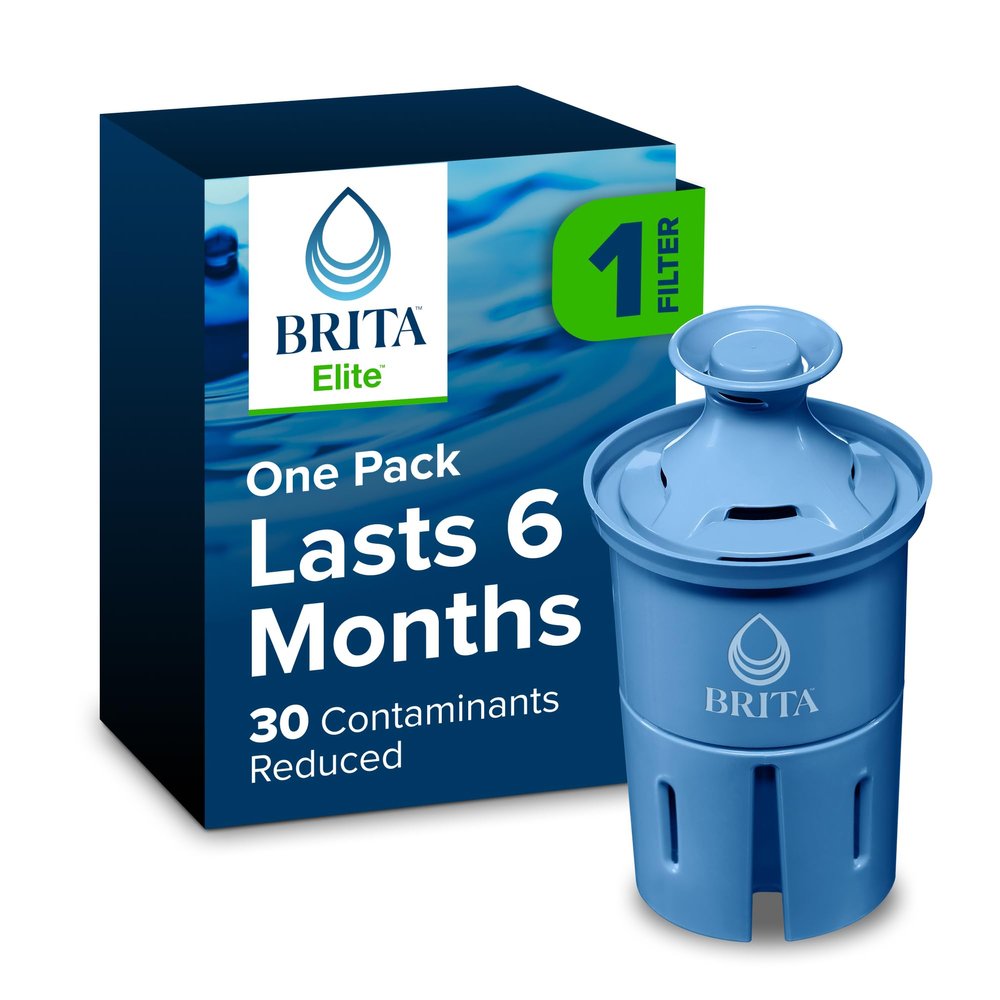 Brita Elite Water Filter Replacement for Pitchers and Dispensers, BPA-Free, Reduces 99% of Lead, Lasts Six Months or 120 Gallons, Includes 1 Pitcher Replacement Filter