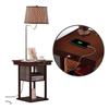 Brightech Madison Side Table with Lamp Combo with LED Bulb, Desk Lamp with USB Port, Bedside Reading Light, Modern End Table with Floor Lamp for Bedroom, Living Room, Office - Havana Brown view 4