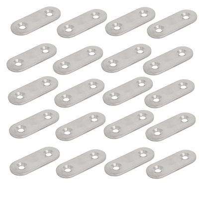 uxcell 40mmx16mmx2mm Stainless Steel Straight Joining Mending Flat Repair Plates 20pcs