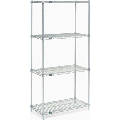 Nexel Wire Shelving, Poly-Z-Brite, 36" W x 21" D x 86" H