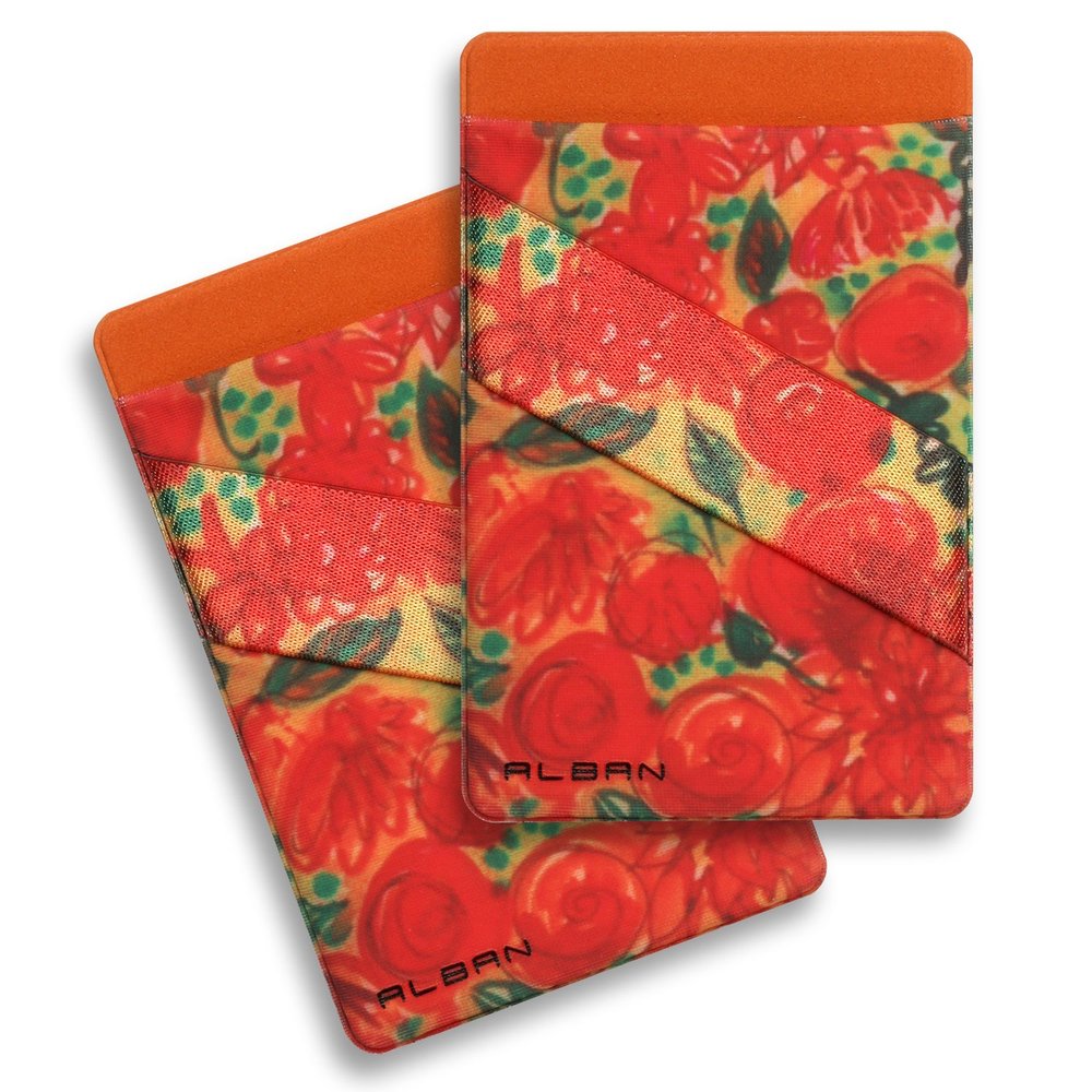 Alban Credit Card Holder Stick on Cell Phone Wallet RFID Blocking Pack of 2