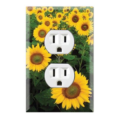 Graphics Wallplates - Sun Flowers - Duplex Outlet Wall Plate Cover