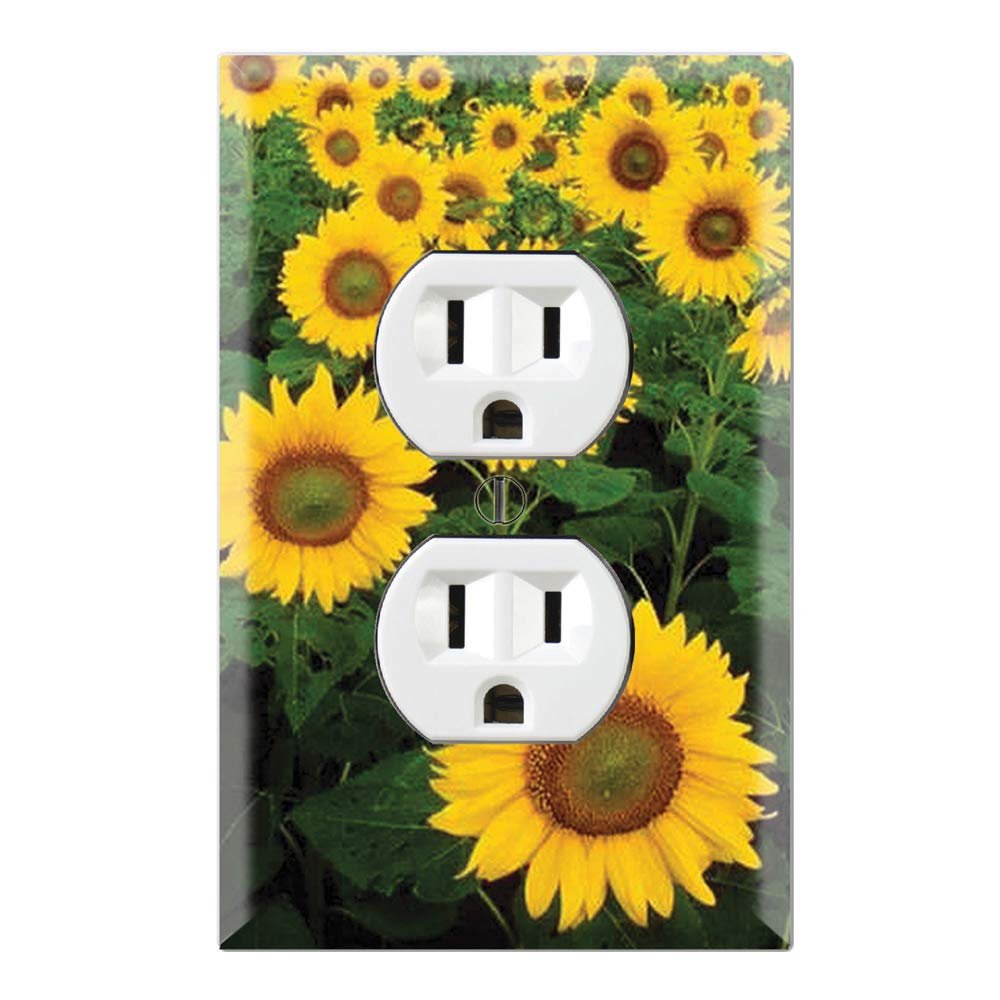 Graphics Wallplates - Sun Flowers - Duplex Outlet Wall Plate Cover