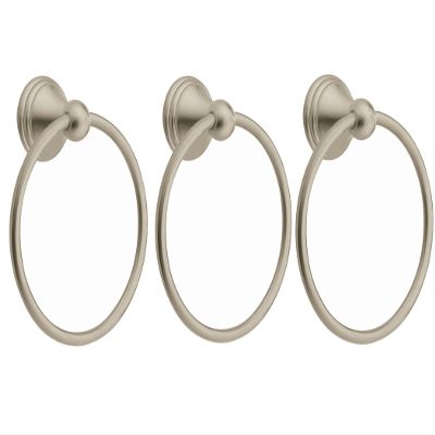 Moen DN8486BN Preston Inspirations Bathroom Wall Mounted Towel Ring, Brushed Nickel