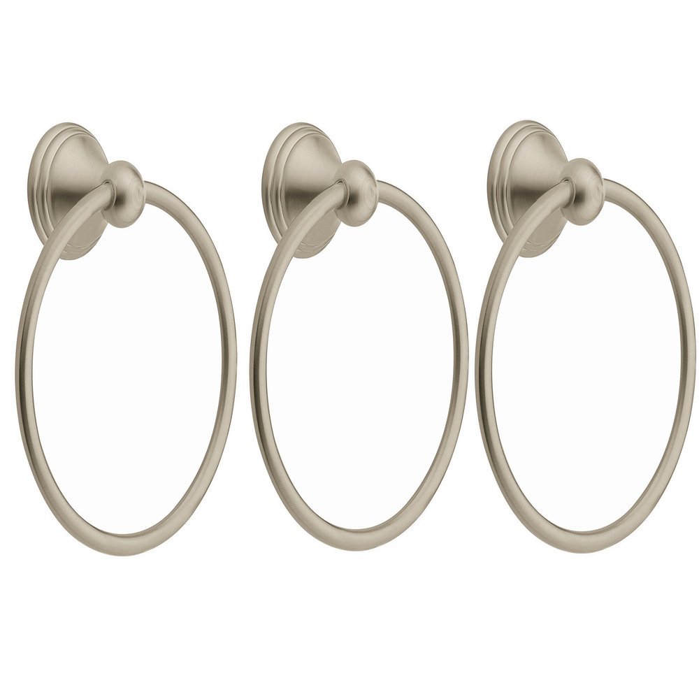 Moen DN8486BN Preston Inspirations Bathroom Wall Mounted Towel Ring, Brushed Nickel