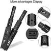 GLE2016 A Pair of Black Metal Quiet Ball Bearing Full Extension 3 Section Drawer Slide, Side Mount view 3