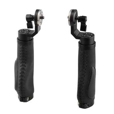 CAMVATE Aluminum Rosette Leather Handle Grip for Rosette Standard Accessory One Pair(Black,M6 Thread,31.8 mm) - 1446