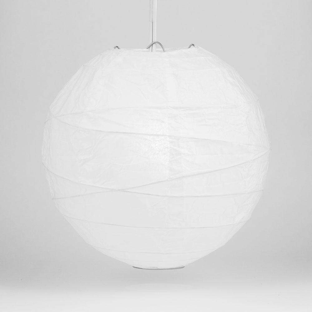PaperLanternStore.com 14 Inch White Irregular Ribbed Paper Lantern (10 PACK)