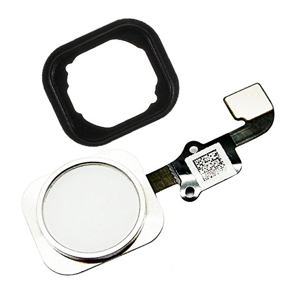 Johncase OEM Home Button Flex Ribbon Cable Assembly w/Rubber Gasket Replacement Part Compatible for iPhone 6/6 Plus (Silver)