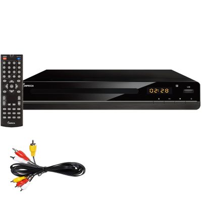 Impecca DVD Player for TV Multi-Region HDMI, RCA AV Cable, USB, CD MP3 Playback, with Remote Compact HDMI DVD Player, Progressive scan Up-Convert to 1080P, LED Display 2.0 CH, 100-240V DVHP9117