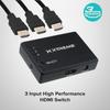 Xtreme 3-Port HDMI Switch with Remote Control, Connect Three Devices to one HDMI TV Port, Gaming, Movies view 3