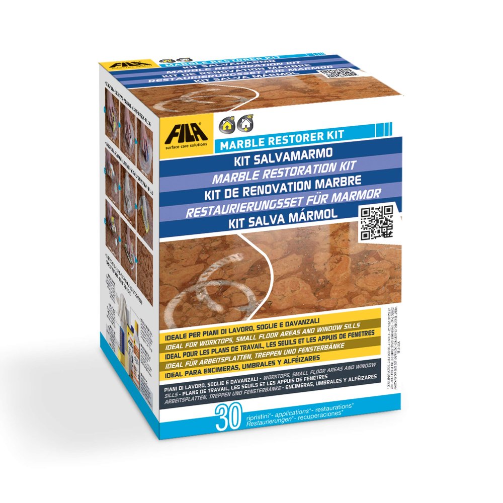 FILA Surface Care Solutions Marble Restoration Kit Filamarble Restorer 28 OZ, ideal for Polished Marble Tile, Travertine and Limestone (44250104) , White