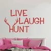 Live Laugh Hunt Vinyl Hunting Wall Decal Deer Wall Sticker Antlers Wall Decal Wall Graphic Mural Home Art Decoration Black view 2