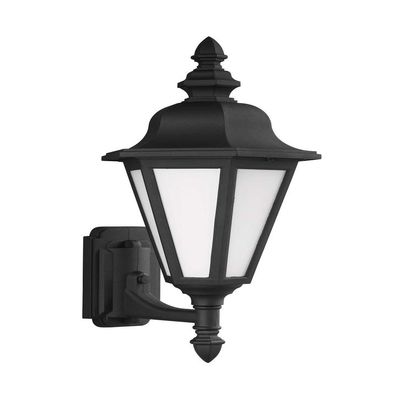 Generation Lighting 89824-12 89824-12 Traditional One Light Outdoor Wall Lantern from Seagull Brentwood Collection in Black Finish, 19.75 Inch Height, 10.25 Inch Wide