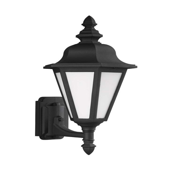 Generation Lighting 89824-12 89824-12 Traditional One Light Outdoor Wall Lantern from Seagull Brentwood Collection in Black Finish, 19.75 Inch Height, 10.25 Inch Wide