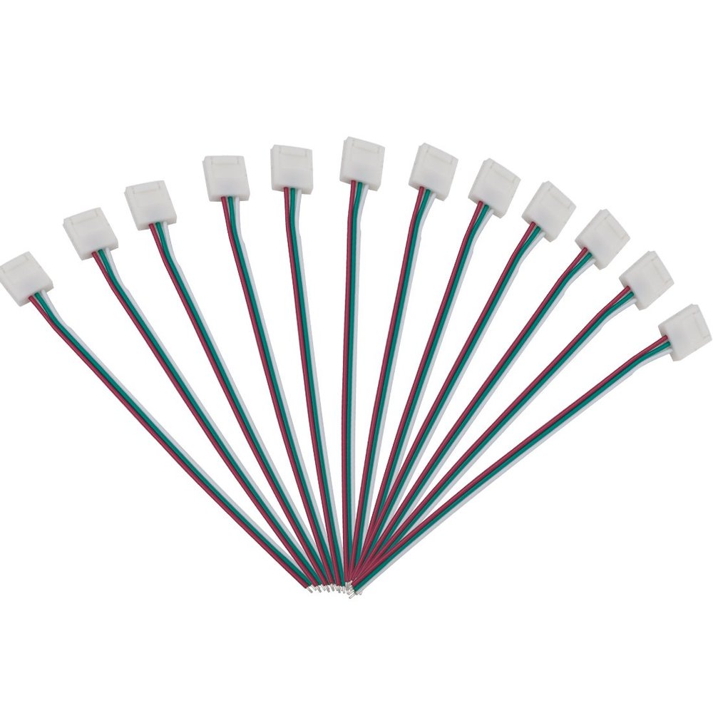BTF-LIGHTING 10PCS 3Pin 10mm Wide Single End with 15cm Long Cable LED Strip Solderless DIY Connector Adapter Conductor for WS2811 WS2812B SK6812 LED Flexible Light Can't Support ALTOVE LED Strip