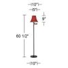 60 1/2" Tall Red Rust and Bronze Swing Arm Floor Lamp Living Room view 3