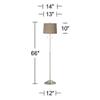 Abba 66" Tall Natural Linen Twin Pull Chain Floor Lamp Living Room view 4