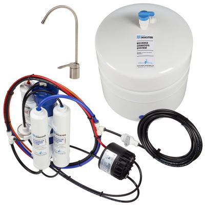 Home Master TM-ERP-L Undersink Reverse Osmosis System, 4.5s Fill Rate, 1:1 Waste Ratio, 8.5 catalytic carbon, 99% rejection hi-perf DOW membrane 18gpg, Lux Faucet, Fridge Kit, 5-year limited parts