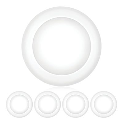 PARMIDA (4 Pack) 5/6 Inch Dimmable LED Disk Light Surface Flush Mount 15W, UL Listed, Recessed Retrofit Ceiling Disc Lights, Energy Star, Installs into Junction Box Or Recessed Can, 1050lm - 3000K