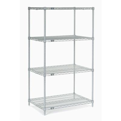 Nexel Wire Shelving, Poly-Z-Brite, 24" W x 21" D x 63" H