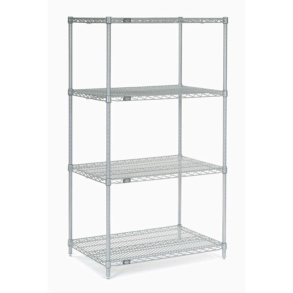 Nexel Wire Shelving, Poly-Z-Brite, 24" W x 21" D x 63" H