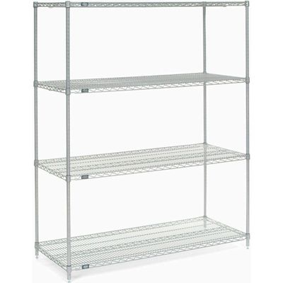 Nexel Wire Shelving, Poly-Z-Brite, 42" W X 18" D X 86" H