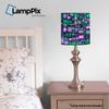 LampPix 10.00 Inch Table Lamp Shade - Precious Zephyr Canvas Desk Lampshade (Spider Fitting) view 2