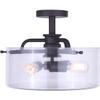 Canarm Albany 3 Light Semi Flush with Clear Glass - Oil Rubbed Bronze view 2