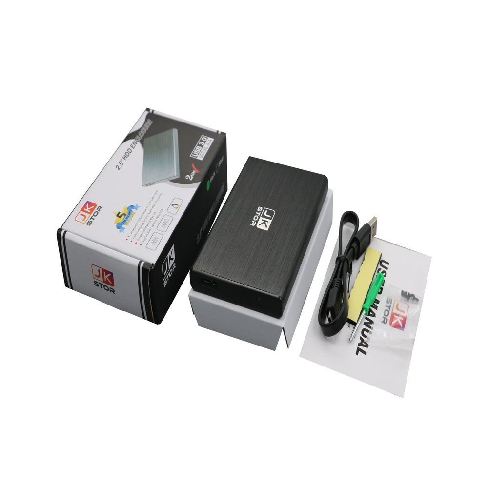 (JKStor) :External USB 3.0 Portable Enclosure for 2.5" SATA External Hard Drive (2 Years Warranty) - BLACK