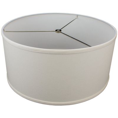 FenchelShades.com 17" Top Diameter x 17" Bottom Diameter 8" Height Cylinder Drum Lampshade USA Made (Cream)