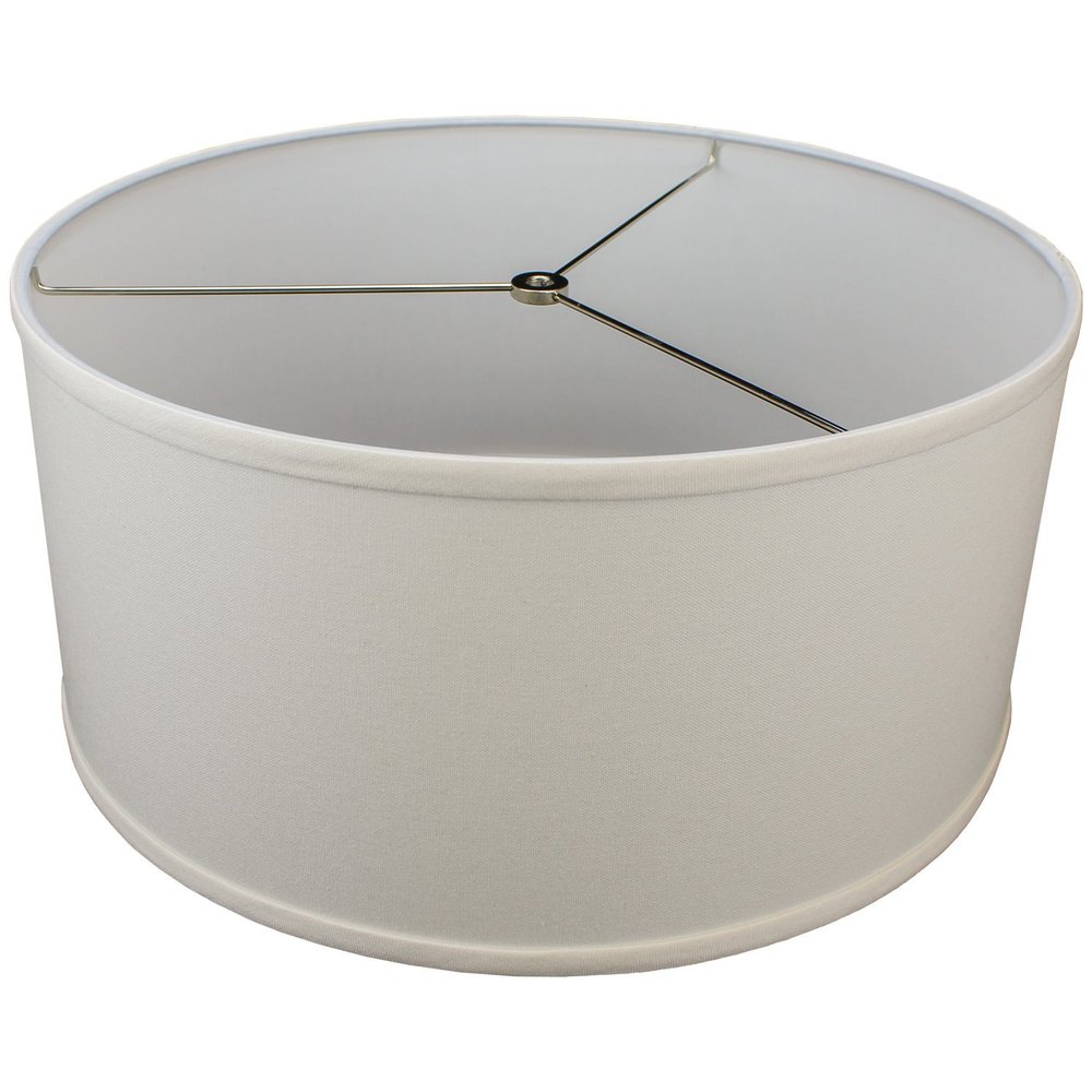 FenchelShades.com 17" Top Diameter x 17" Bottom Diameter 8" Height Cylinder Drum Lampshade USA Made (Cream)