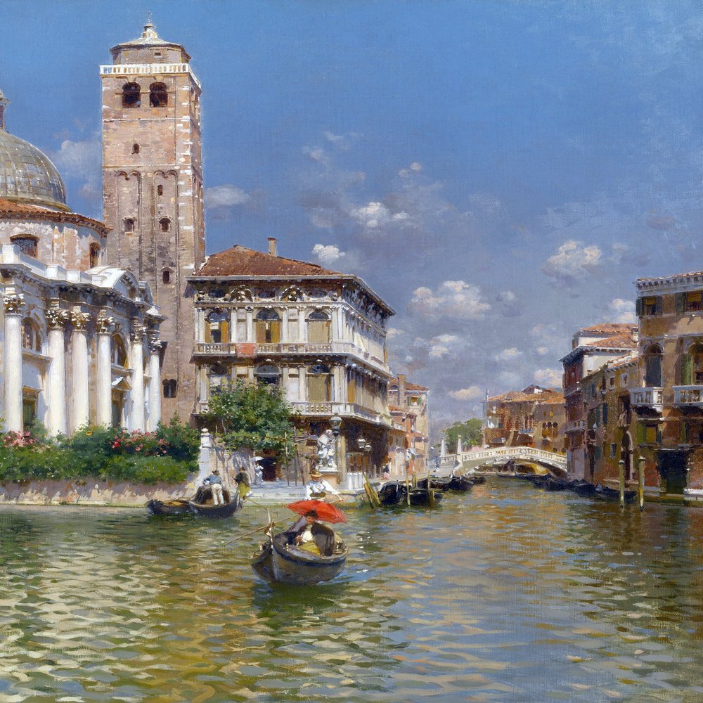 SAN GEREMIA and Palazzo Labia Venice by Rubens Santoro Bridge River Canal Boat Accent Tile Mural Kitchen Bathroom Wall Backsplash Behind Stove Range Sink Splashback One Tile 6"x8" Ceramic, Matte