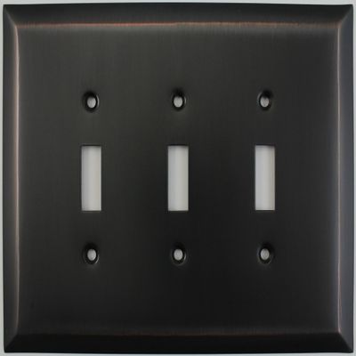 Jumbo Oil Rubbed Bronze 3 Gang Toggle Light Switch Wall Plate
