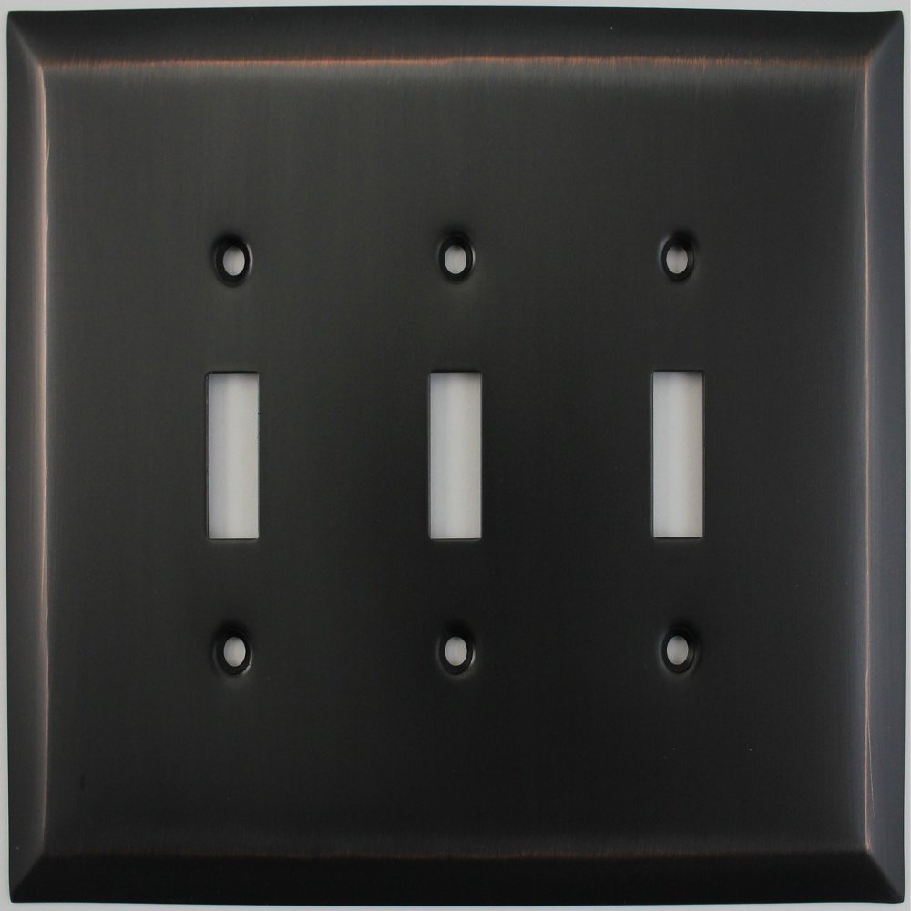 Jumbo Oil Rubbed Bronze 3 Gang Toggle Light Switch Wall Plate
